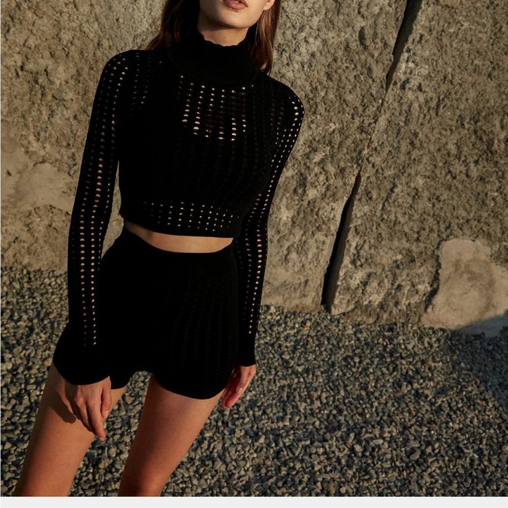 Black WISKII Knit Two-Piece matching Set